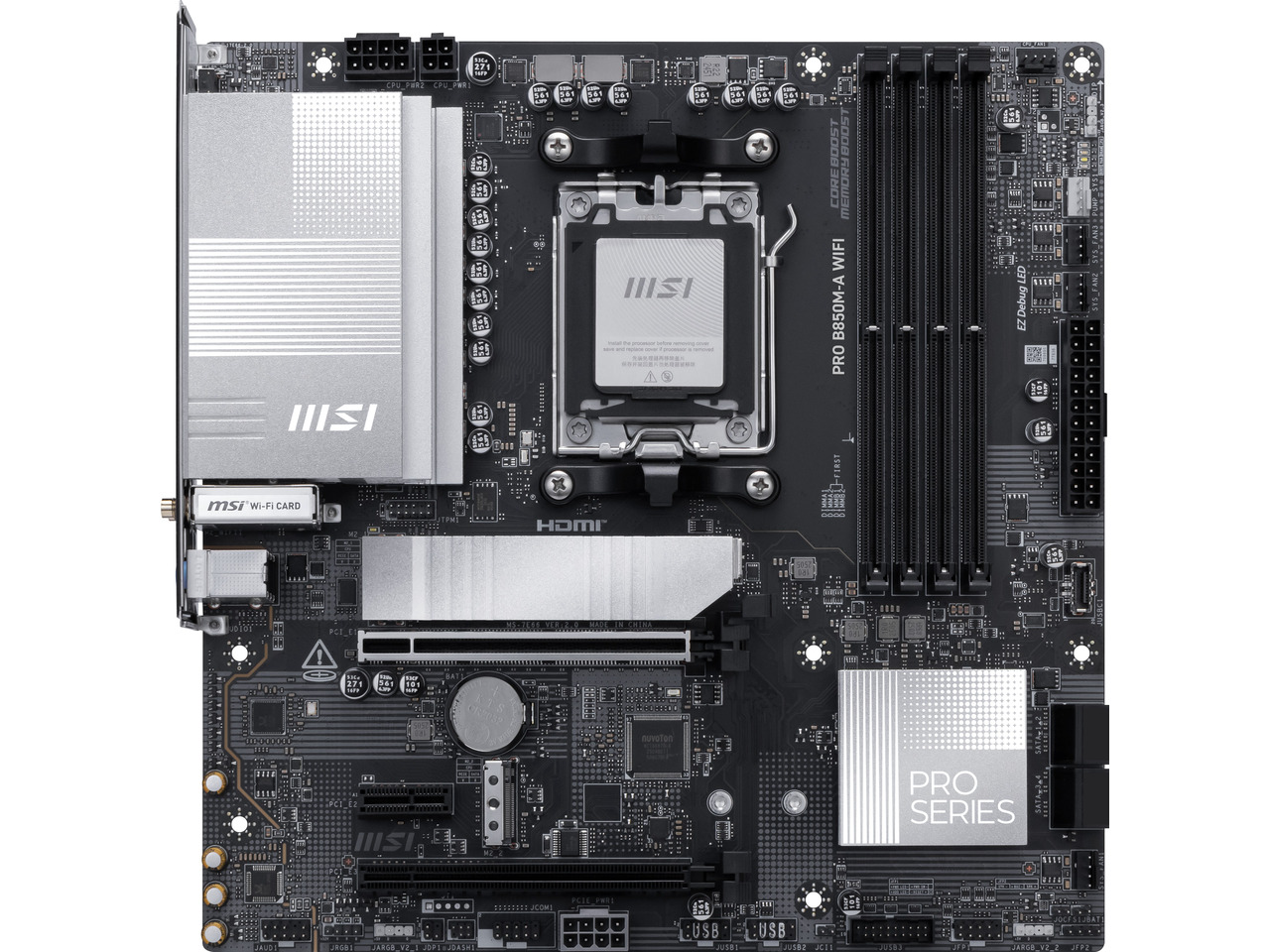 Am5 Micro Atx Pcie 5.0 Motherboard - MSI PRO B850M-A WIFI AM5 ,
